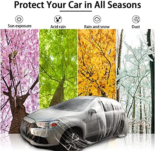 Tallew 4 Pcs Universal Plastic Car Cover Bulk, 12. 5 x 21. 7ft - Image 6