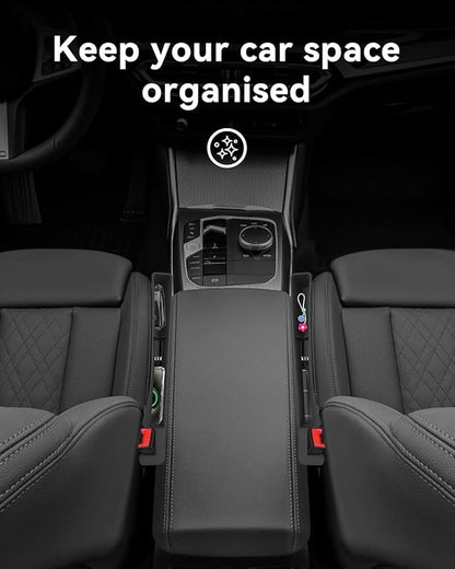 Car Seat Gap Filler, Seat Gap Organizer with Phone Holder, Car Seat Accessories, Car Organizer Fit Car SUV Truck-2PCS Gray