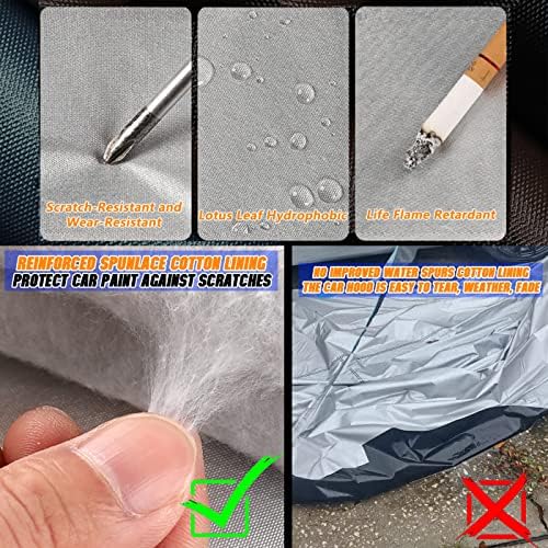 Car Cover, Fit for MPV, Breathable New Material for Sun Protection, Waterproof, UV Protection, Snow and Wind Protection, with Zipper Door, Suitable for Indoor and Outdoor Use (199"-210") B16 - Image 5