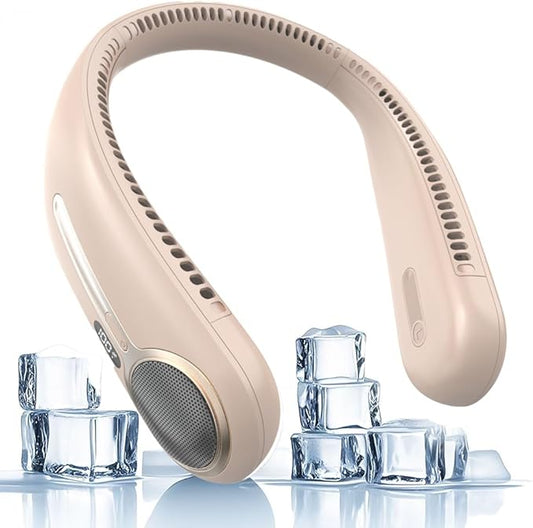 Portable Neck Fan,Hands Free Personal Wearable Bladeless Fan,6000mAh USB Rechargeable,360° Cooling,LED Display,4-Speeds,Birthday Gifts for Men Women Dad Mom,Valentines Day Gifts for Her Him (Brown)