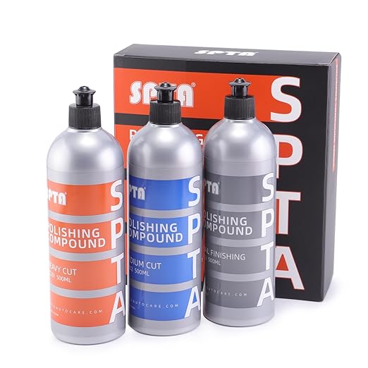 Mix Polishing Compound, SPTA 16.91oz (500ml) Polishing Compound Car Scratch & Swirl Remover Rubbing Compound & Finishing Polish Buffing Compound Swirl Remover for Cars Automotive Paint Correction