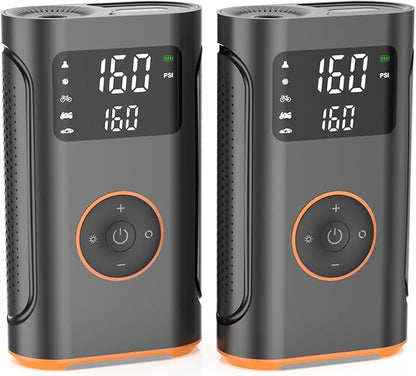 (New Upgrade) ZSX Tire Inflator Portable Air Compressor-160 PSI Air Pump with Memory Function, Electric Bike Pump with Tire Pressure Gauge, Tire Inflator for Car, Gifts for Men Husband Father