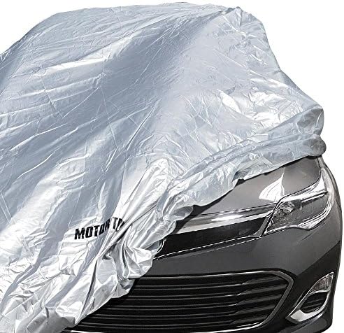 Motor Trend All Season WeatherWear 1-Poly Layer Snow proof, Water Resistant Car Cover Size XL1 - Fits up to 210" - CC-544+LOCK , Silver - Image 2