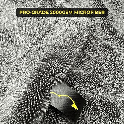 Sleek Max Dry 2K - 2000GSM Microfiber Car Drying Towel, 20x31in, Black - Image 2