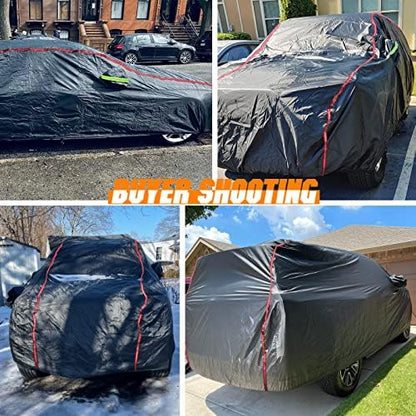 Car Cover, Fit for MPV, Breathable New Material for Sun Protection, Waterproof, UV Protection, Snow and Wind Protection, with Zipper Door, Suitable for Indoor and Outdoor Use (199"-210") B16 - Image 6