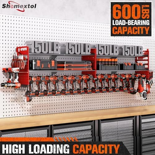 2 Pack Power Tool Organizer Wall Mount, 3-Layer,18 Drill Holders - Image 3