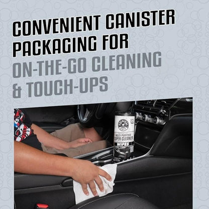 Chemical Guys Nonsense All Purpose Cleaner Wipes - 30 Count Canister For Car Interior And Exterior - Safe On Vinyl, Rubber, Plastic, Leather, Carpet, Upholstery, And More - Residue-Free Cleaning Power