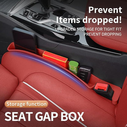 Car Seat Gap Filler, Seat Gap Organizer with Phone Holder, Car Seat Accessories, Car Organizer Fit SUV Truck-2PCS Red