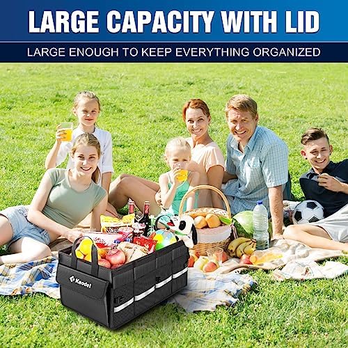 K KNODEL Trunk Organizer with Lid for Car, SUV, and Truck (Medium, Black) - Image 5