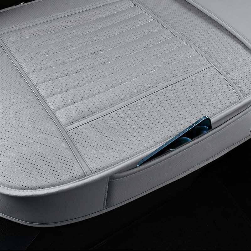 Back Seat Covers, Rear Seat Cushions, Auto Bench Protector with Breathable PU Leather and Non-Slip Bottom Universal for 4 Season (Gray, 61" x 20. 5") - Image 3