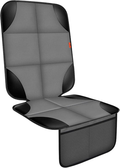 Car Seat Protector 1 Pack Car Seat Cushion Mat Thickest Padding,Waterproof 600D Fabric Car Seat Covers for Non-Slip Backing Mesh Pockets for Baby and Pet (Gray, 1 Pc)