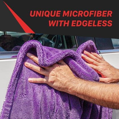 Maxshine 20" x 24" Universal Pink Car Drying Towel – 1200 GSM Rinse-Free Double-Sided Microfiber Towel – Plush, Super Absorbent for Car Wash & Detailing - Image 6