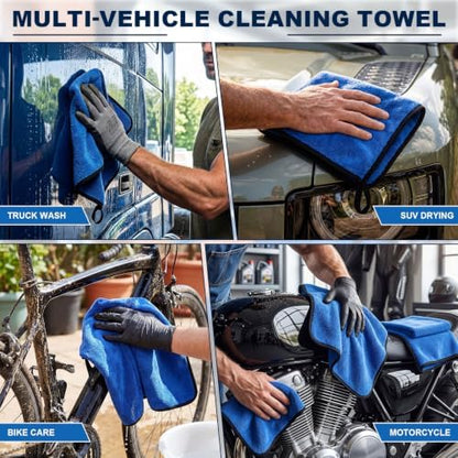 Nuenen 20 Pcs Microfiber Car Drying Towels 800 GSM Thick Plush, Blue - Image 5
