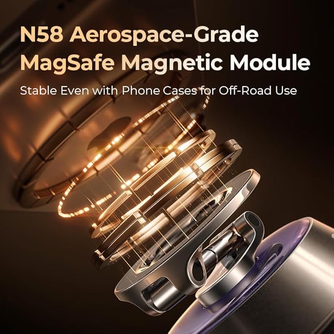 LISEN for MagSafe Suction Car Phone Holder Mount, Electric Vacuum Magnetic Phone Holder Stand, 360° Adjustable Vlogging Travel, Only for Mirror/Smooth Surface, for iPhone 17 16e 16 Pro Max 15 14 13 12