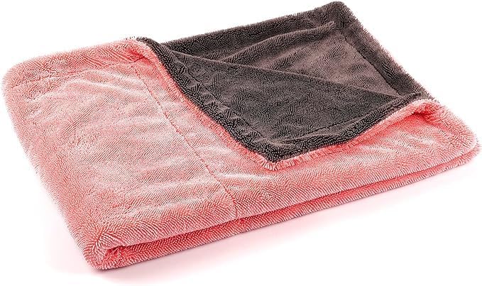 Maxshine 20" x 24" Universal Pink Car Drying Towel – 1200 GSM Rinse-Free Double-Sided Microfiber Towel – Plush, Super Absorbent for Car Wash & Detailing - Image 2