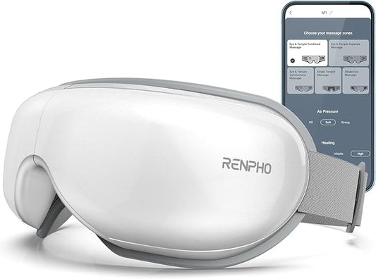 RENPHO Eye Massager with Heat, Valentines Day Gifts for Her Him Birthday Gifts for Women Mom, Migraine Relief FSA Eligible HSA Eye Mask App Control Sleep Mask for Dry Eyes Relax for Men Dad Eyeris 1