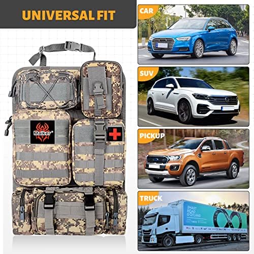 MAIKER Tactical Car Seat Back Organizer, Upgrade Tactical Vehicle Panel Organizer with 5 Detachable Molle Pouch, Universal fits for Most of Vehicle - Image 6