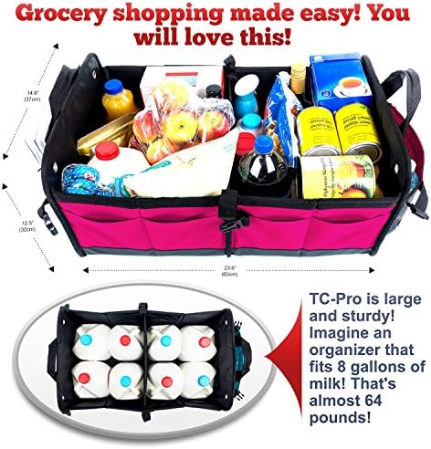 TRUNKCRATEPRO Save 15 per cent off bundle of 2 Car Trunk Organizer Multi-Compartment storage for men and women (Black and Pink) - Image 6