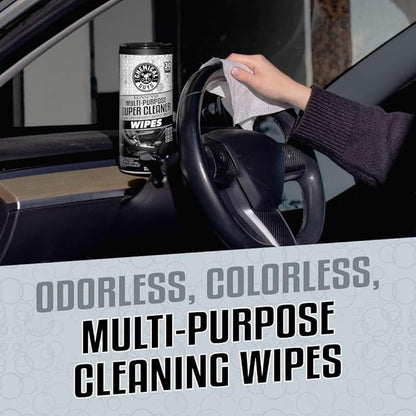 Chemical Guys Nonsense All Purpose Cleaner Wipes - 30 Count Canister For Car Interior And Exterior - Safe On Vinyl, Rubber, Plastic, Leather, Carpet, Upholstery, And More - Residue-Free Cleaning Power