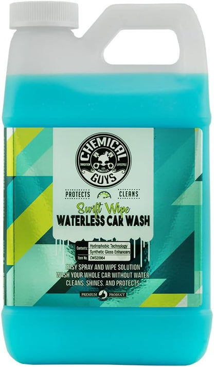 Chemical Guys Swift Wipe Sprayable Waterless Car Wash Spray - Spray and Wipe to Safely Clean and Shine Cars, Trucks, Motorcycles, RV & More, High Lubrication Formula, 64 oz