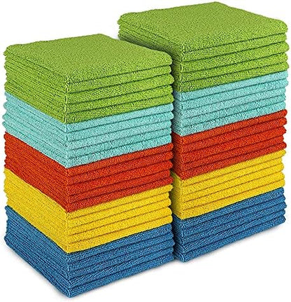 AIDEA Microfiber Cleaning Cloth, 50PK, Microfiber Towels for Cars, All Purpose Cleaning Rags for House, Dusting Cloth for Kitchen, Car, Window, 12"×12" by AIDEAHOME