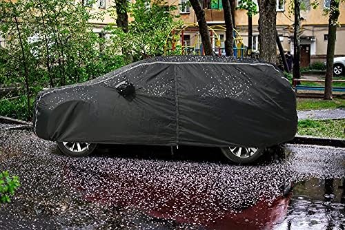 Coverado Car Cover Waterproof All Weather, Sedan Car Cover Hail Protection with Zipper Door, Soft Cotton Lined Car Covers for Automobiles, Snowproof UV Protection Universal Fit for Sedan (191"-200") - Image 4