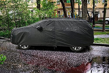 Coverado Car Cover Waterproof All Weather, Sedan Car Cover Hail Protection with Zipper Door, Soft Cotton Lined Car Covers for Automobiles, Snowproof UV Protection Universal Fit for Sedan (191"-200") - Image 4