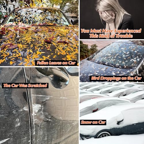 16-Layer 600D Heavy Duty All Weather Car Cover, Waterproof UV Snow Dust Scratch Resistant Universal Full Cover for MPV 199"-210"/ 16.5-17.5 ft Outdoor Indoor Black - Image 7