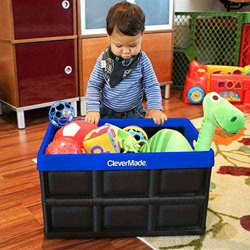 CleverMade CleverCrates Collapsible Storage Bin, 62L, Royal Blue - Image 4