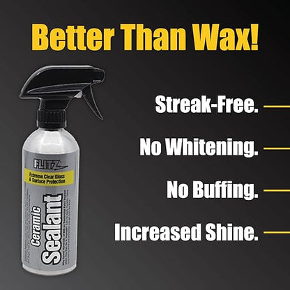 Flitz Car Buffing and Care Kit (Medium) - USA-Made Polishers and Buffers Set – Includes 2lbs Paste, 16oz Sealant, 5" BuffBall, 4 Microfiber Cloths, Removes Rust & Restores Shine