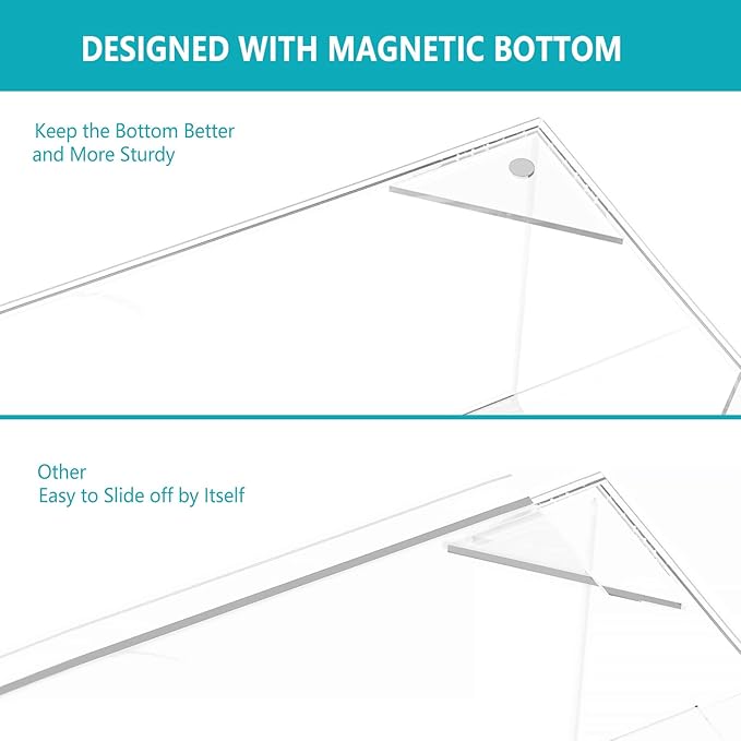 HBlife Acrylic Tissue Box Holder & Cover with Magnetic Bottom, Multi-Use Dryer Sheet & Mask Case Organizer for Bathroom, Car, Office, Table - Clear Square, 5.51 x 5.51 x 5.91 Inches