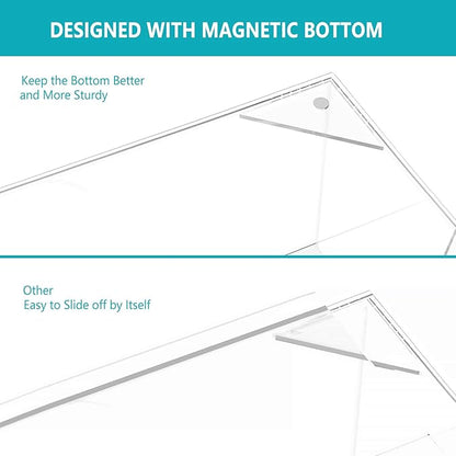 HBlife Acrylic Tissue Box Holder & Cover with Magnetic Bottom, Multi-Use Dryer Sheet & Mask Case Organizer for Bathroom, Car, Office, Table - Clear Square, 5.51 x 5.51 x 5.91 Inches