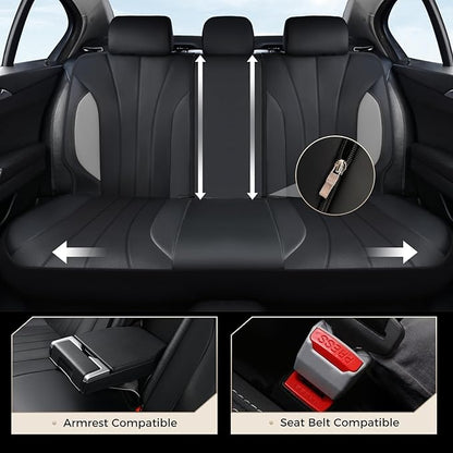 Coverado Car Seat Covers,Seat Covers Front Seats， Waterproof Seat Covers, Automotive Seat Covers, All-Weather Leather Car Seat Protectors Universal Fit for SUVs Trucks Sedans