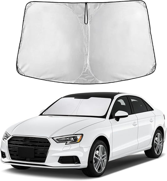 EcoNour Custom Windshield Sun Shade for Audi A3 2014–2020 | Premium Sedan Front Window Heat & UV Shield | Foldable Multi-Layer Sun Cover
