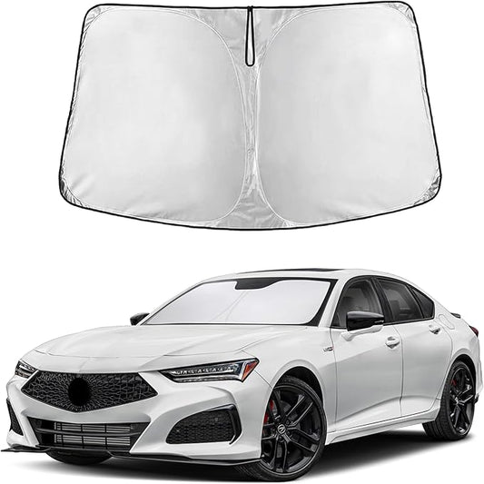 EcoNour Custom Windshield Sun Shade for Acura TLX 2021–2026 | Sport Sedan Front Window Heat & UV Shield | Foldable Multi-Layer Sun Cover