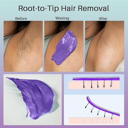 BLITZWAX Brazilian and Bikini Waxing Kit for Women, Hard Wax Warmer for Face, Legs, and Body, At Home Hair Removal Kit, Beginner Friendly, Quick Heating, 32pcs Wax Spatulas