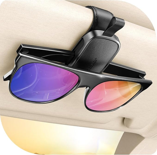 JOYROOM Sunglass Holder for Car Visor Clip 2026 Gadgets for Men& Car Accessories for Women [Real One-Handed Operation][Soft Foam Protection][Non-Slip] Magnetic Sunglasses Organizer Essentials Car Gift