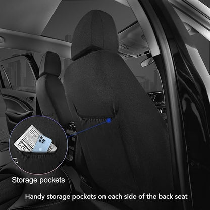 Road Comforts Car Seat Cover, Leather Car Seat Covers, Automotive High Back Front Car Seat Covers, Airbag Compatible, Universal Fit for Most Cars (Blue)