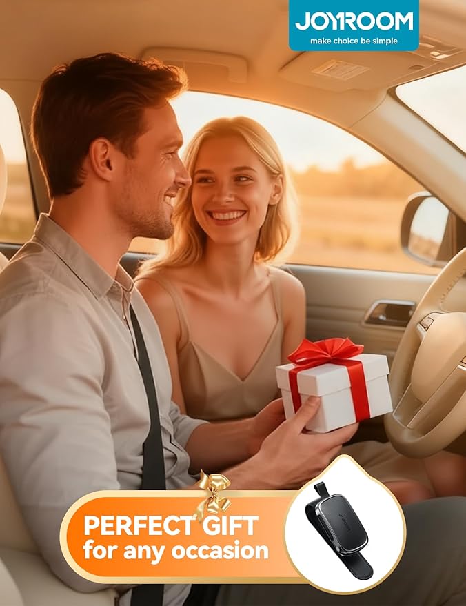 JOYROOM Sunglass Holder for Car Visor Clip 2026 Gadgets for Men& Car Accessories for Women [Real One-Handed Operation][Soft Foam Protection][Non-Slip] Magnetic Sunglasses Organizer Essentials Car Gift