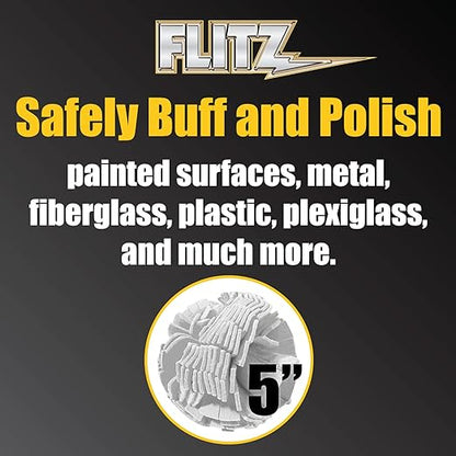 Flitz Car Buffing and Care Kit (Medium) - USA-Made Polishers and Buffers Set – Includes 2lbs Paste, 16oz Sealant, 5" BuffBall, 4 Microfiber Cloths, Removes Rust & Restores Shine