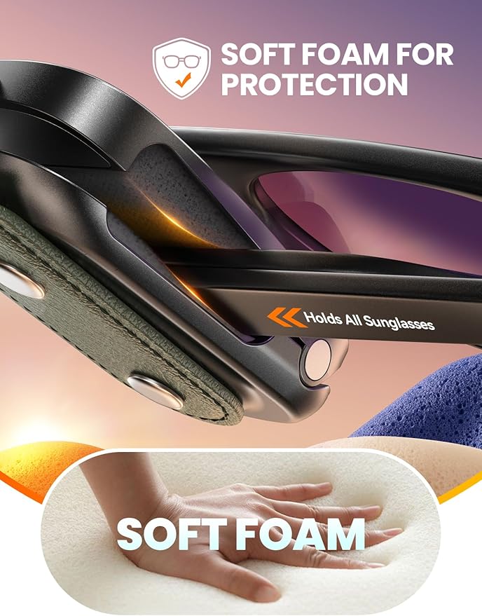 JOYROOM Sunglasses Holder for Car Visor, Magnetic Sunglass Organizer Clip Universal for Car SUV Truck Pickup, Jeep Wrangler Accessories