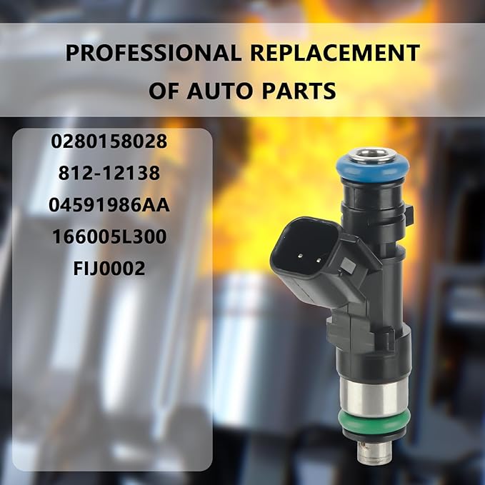 0280158028 Fuel Injectors (Set of 1) Compatible with Dodge Stratus Nitro Journey Charger Challenger Magnum For Chrysler Sebring Pacifica 300 2.7 3.5 4.0L (4 Holes) for # 812-12138 04591986AA