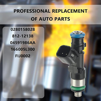 0280158028 Fuel Injectors (Set of 1) Compatible with Dodge Stratus Nitro Journey Charger Challenger Magnum For Chrysler Sebring Pacifica 300 2.7 3.5 4.0L (4 Holes) for # 812-12138 04591986AA