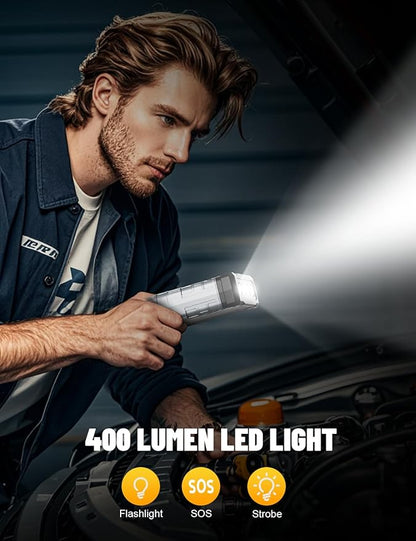 Sharmeal Car Battery Jump Starter 6000A, Jump Starter Battery Pack for All Gas and 10.0L Diesel, 12V Portable Jump Box with LED Light