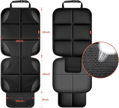 Car Seat Protector 1 Pack Car Seat Cushion Mat Thickest Padding,Waterproof 600D Fabric Car Seat Covers for Non-Slip Backing Mesh Pockets for Baby and Pet (Black, 1 Pc)