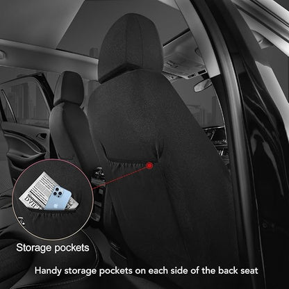 Road Comforts Car Seat Cover, Leather Seat Covers, Automotive High Back Front Car Seat Covers, Airbag Compatible, Universal Fit for Most Cars (Red)