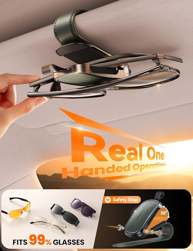 JOYROOM Sunglasses Holder for Car Visor, Magnetic Sunglass Organizer Clip Universal for Car SUV Truck Pickup, Jeep Wrangler Accessories