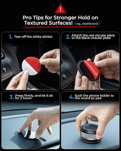 Vacuum Magnetic Phone Holder Stand [89+LBS Strongest Suction & 24*N55 Ultra Magnetic] 360° Adjustable Car Phone Mount for MagSafe Suction Cup, Compatible with Car/Gym/Mirror for iPhone 16 15