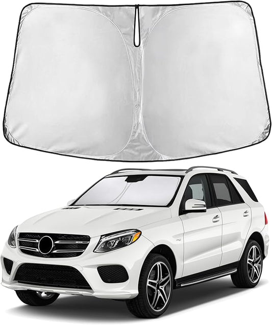 EcoNour Custom Windshield Sun Shade for Mercedes-Benz GLE 2012–2019 | Luxury Midsize SUV Front Window Heat & UV Shield | Foldable Multi-Layer Sun Cover