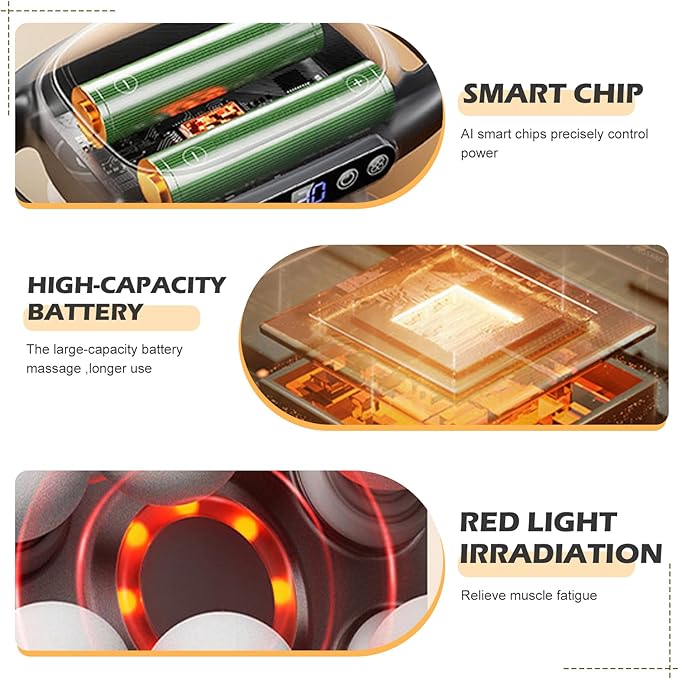 PakaLife 16-Drive 8-Head Massage Gun Set，Professional Massage Gun Deep Tissue with Cupping Kit for Massage Therapy, Back Massager for Pain Relief Deep Tissue, Portable Muscle Massager Gun (Black)